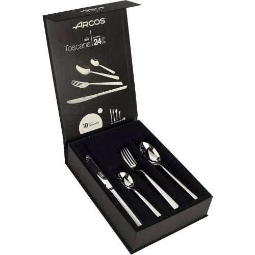 Ensemble Couverts 24 pièces, Acier Inoxydable Argent - Vue principale