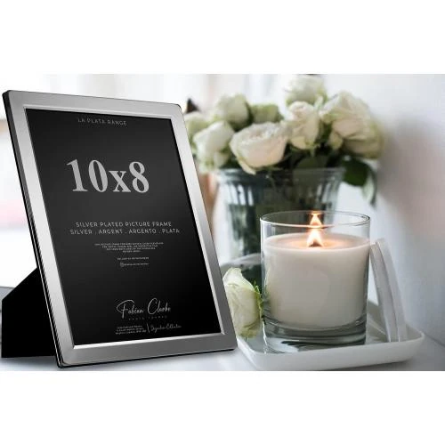 Zoom sur Cadre photo satin, plaque argent, mariage, famille