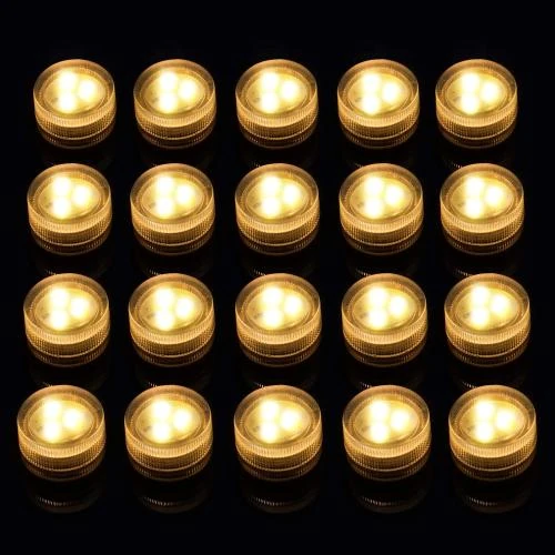 Bougies chauffe-plat LED étanches, blanches, 20 pièces - Vue principale