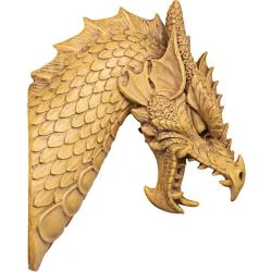 Sculpture murale dragon bronze, lot de 2, Design Toscano