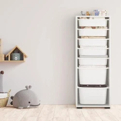 Etagère rangement MyosHome, organisateur polyvalent blanc en situation