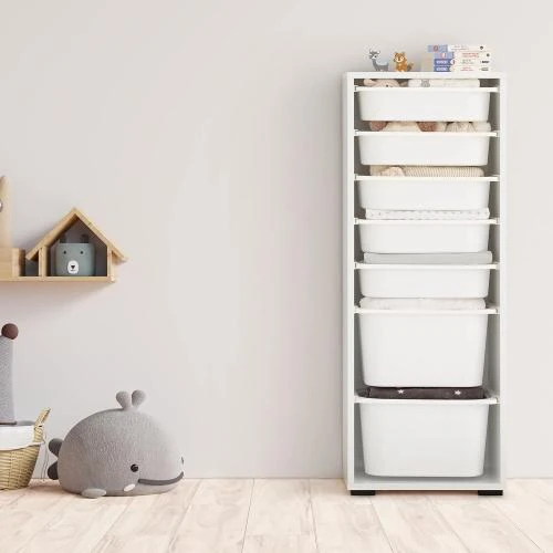 Détail de Etagère rangement MyosHome, organisateur polyvalent blanc
