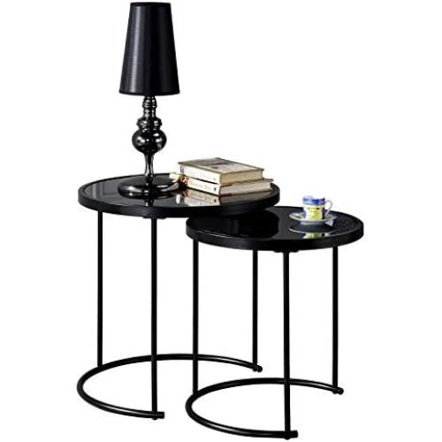Lot de 2 Tables d'Appoint LEYRE - Design Industriel Élégant - Vue principale