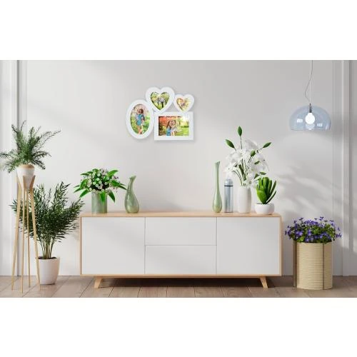 Zoom sur Cadre photo mural multiple Love, Morgan, cœur, 4 photos