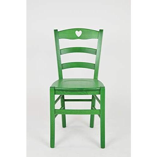 Présentation de Zoom sur Tommychairs Cuore: Set de 2 Chaises Bois de Hêtre pour Cuisine