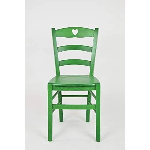 Zoom sur Tommychairs Cuore: Set de 2 Chaises Bois de Hêtre pour Cuisine