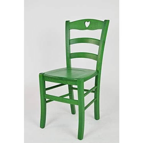 Détail de Tommychairs Cuore: Set de 2 Chaises Bois de Hêtre pour Cuisine
