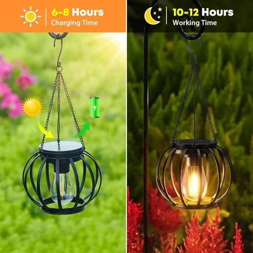 Zoom sur Lampe Solaire Extérieure Suspendue Neemo, 2 Pièces, LED