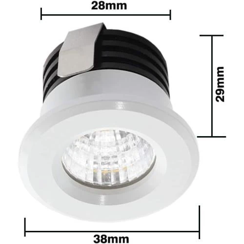 Détail de Mini Spots LED Encastrés 3W Blanc Chaud, Eclairage Vitrine
