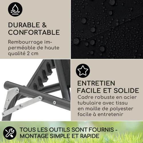 Zoom sur Blumfeldt Bain de Soleil, Chaise Longue Imperméable
