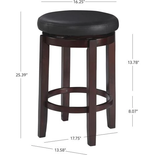 Zoom sur Tabouret de bar noir Linon Maya, design moderne