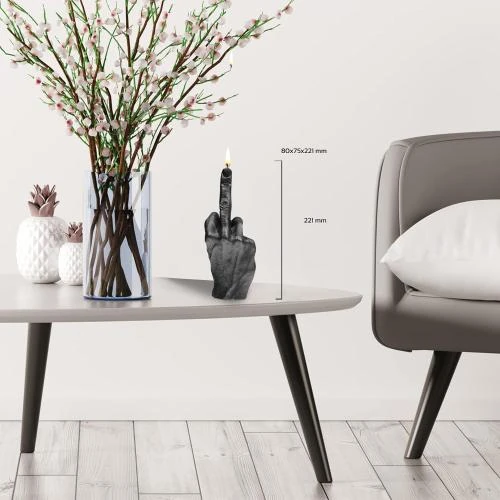 Détail de Bougie Candellana, fait main, cadeau amusant, noir métallisé