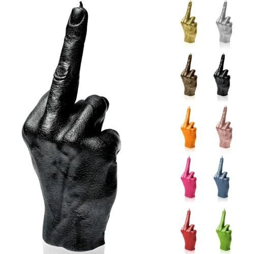 Bougie Candellana, fait main, cadeau amusant, noir métallisé - Vue principale