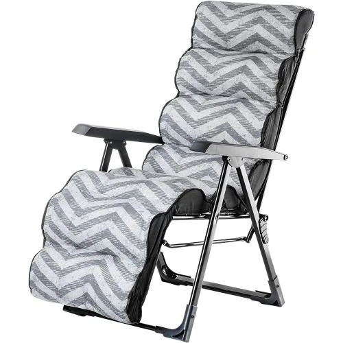 KADAX Fauteuil Jardin Acier Inclinable Pliable Gris - Vue principale