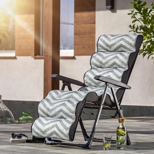 Zoom sur KADAX Fauteuil Jardin Acier Inclinable Pliable Gris