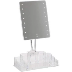 Miroir Table LED, Rangement Acrylique, Plastique, COSMETIC CLUB