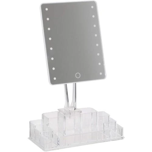 Miroir Table LED, Rangement Acrylique, Plastique, COSMETIC CLUB - Vue principale