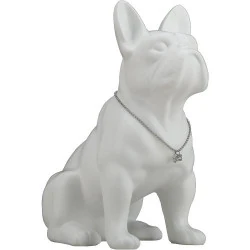 WUBIANJIE Statue bouledogue français céramique blanche décoration