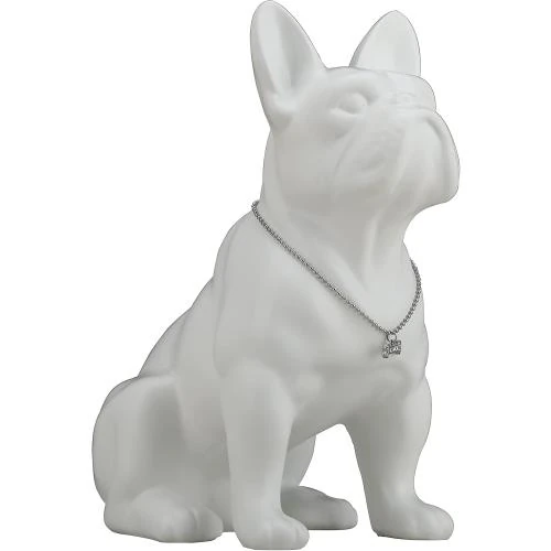 WUBIANJIE Statue bouledogue français céramique blanche décoration - Vue principale