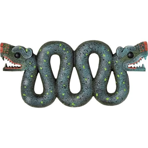 Sculpture Murale Serpent Azteque Deux Têtes Multicolore - Vue principale