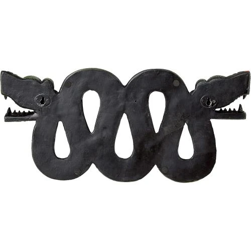 Zoom sur Sculpture Murale Serpent Azteque Deux Têtes Multicolore