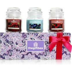 Bougie parfumée luxe, ensemble cadeau 8 bougies, 3 bougeoirs