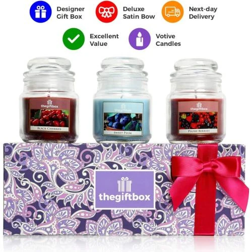 Détail de Bougie parfumée luxe, ensemble cadeau 8 bougies, 3 bougeoirs
