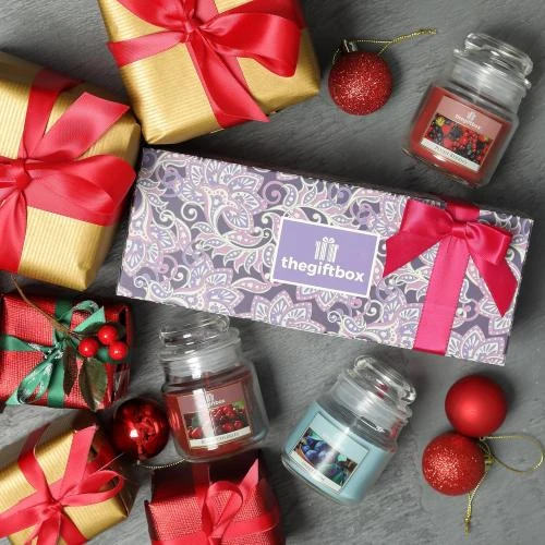 Zoom sur Bougie parfumée luxe, ensemble cadeau 8 bougies, 3 bougeoirs