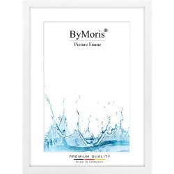 Cadre photo sur mesure blanc mat, verre acrylique antireflet