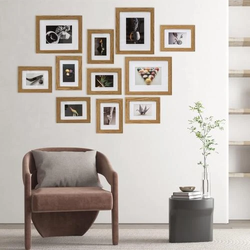 Zoom sur Cadre Photo Mural Lot 11, Décoration Maison Salon, MDF