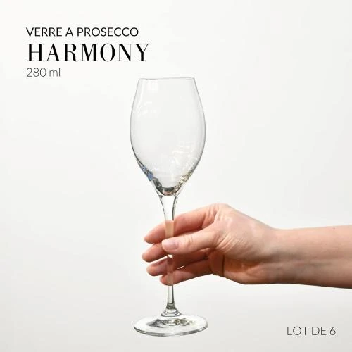 Zoom sur Verre Cristal Prosecco Champagne Krosno, Lot 6, Harmony