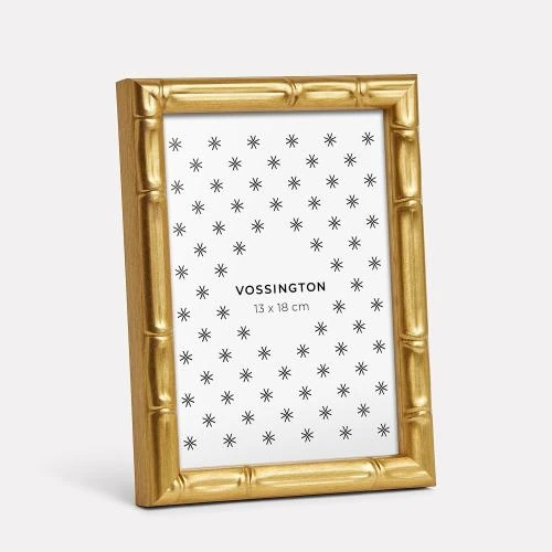 Détail de Cadre doré Vossington, motif bambou, déco murale moderne