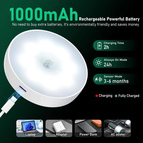 Zoom sur Palets lumineux rechargeables, télécommande, détecteur mouvement, LED sans fil