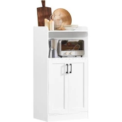Buffet SoBuy Rangement Micro Ondes Commode Blanc