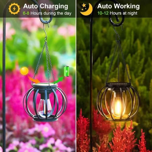 Détail de Lampe Solaire Extérieur Bucasa, Lanterne Métal LED, IP65