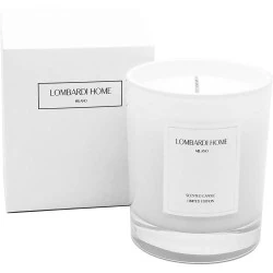 Bougie parfumée vanille Lombardi Home, verre blanc, écologique