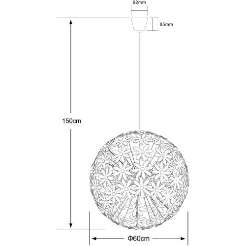 Zoom sur Lampe suspendue design fleur spotlight blanc Globo