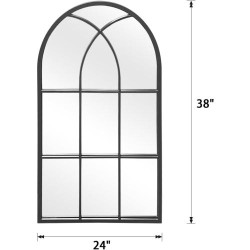Miroir mural noir ZMYCZ, design arque, cadre métal en situation