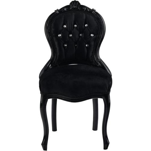 Présentation de Zoom sur Fauteuil Louis XIV ITALUX MORE LIGHT, Acajou, Velours Noir