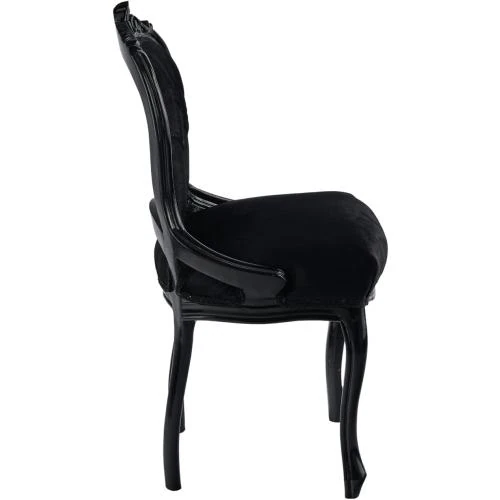 Détail de Fauteuil Louis XIV ITALUX MORE LIGHT, Acajou, Velours Noir
