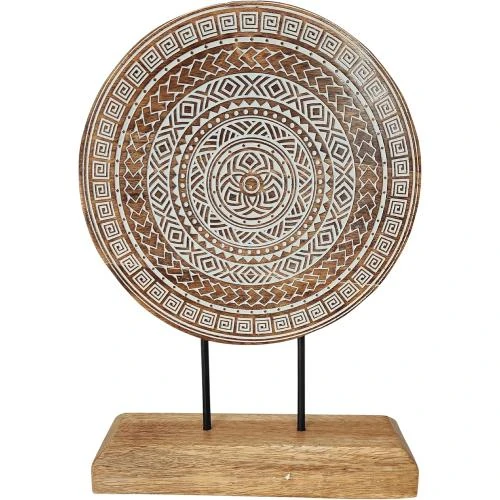 Sculpture Bois VANIYA CRAFTS, Décoration Table Blanc Naturel - Vue principale