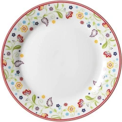 Assiette plate Shanti Doppio, porcelaine, blanc, motif cachemire