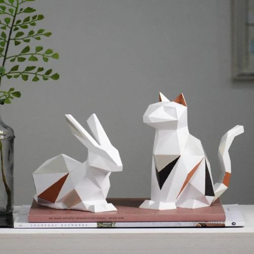 Détail de Statue de Chat Moderne en Résine pour Décoration Maison