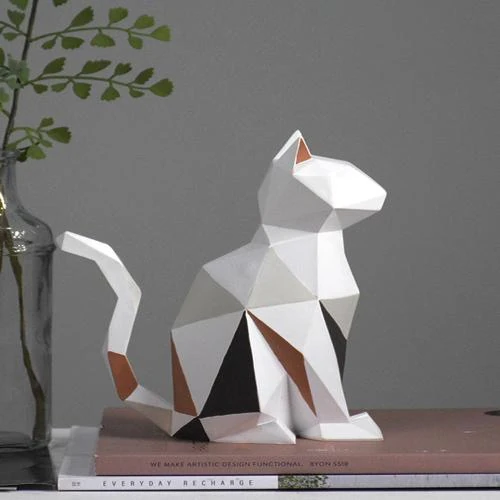 Statue de Chat Moderne en Résine pour Décoration Maison - Vue principale