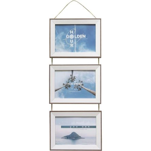 Détail de Cadre photo mural collage bois MDF, vitre verre