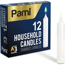 Bougies Shabbat traditionnelles, lot 12, coniques, non parfumées