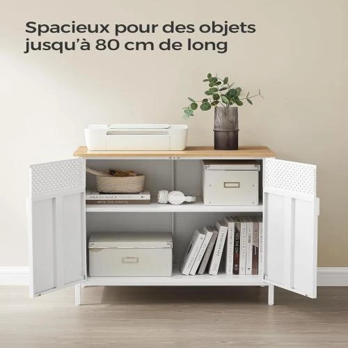 Zoom sur Buffet SONGMICS Moderne avec Double Porte et Cadre en Acier