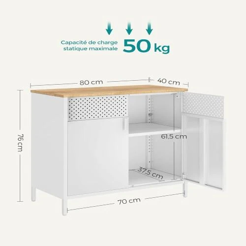 Détail de Buffet SONGMICS Moderne avec Double Porte et Cadre en Acier