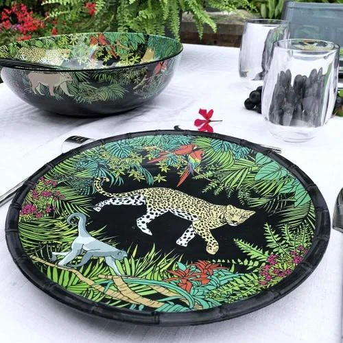 Zoom sur Assiette Plate Melamine Pure Jungle Les Jardins de la Comtesse