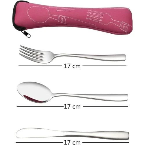 Zoom sur Mayish Set Couverts Acier Inoxydable Portable Camping